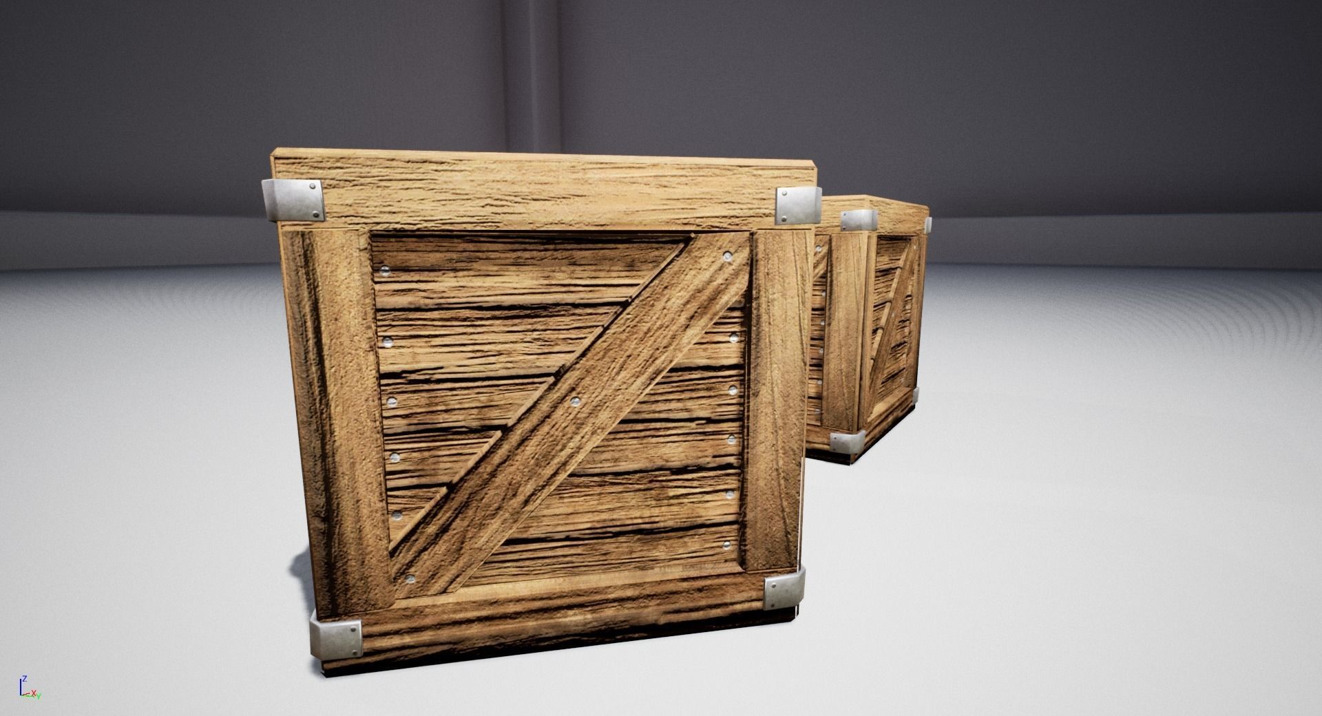Medieval Wooden Crates Low-poly 3D model_4