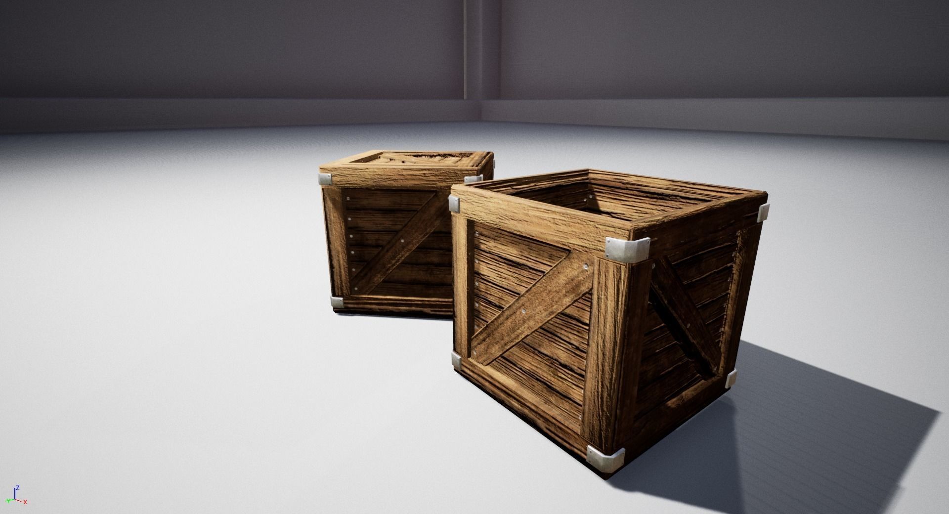 Medieval Wooden Crates Low-poly 3D model_1