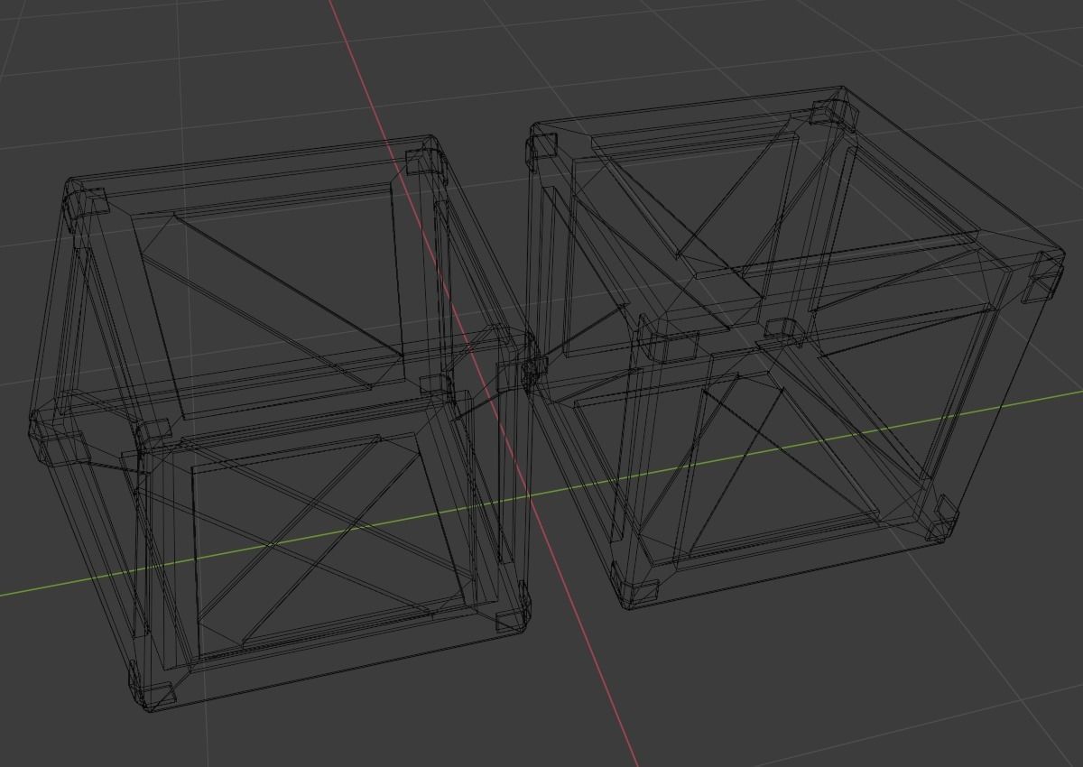 Medieval Wooden Crates Low-poly 3D model_7