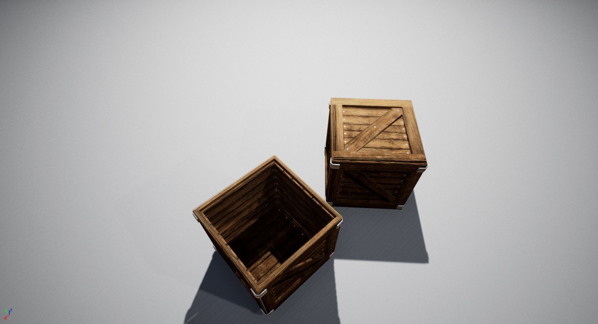 Medieval Wooden Crates Low-poly 3D model_5