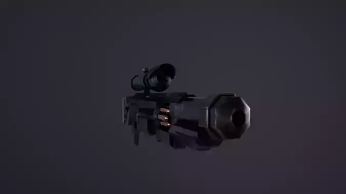 Sci-Fi Shotgun Low-poly 3D model