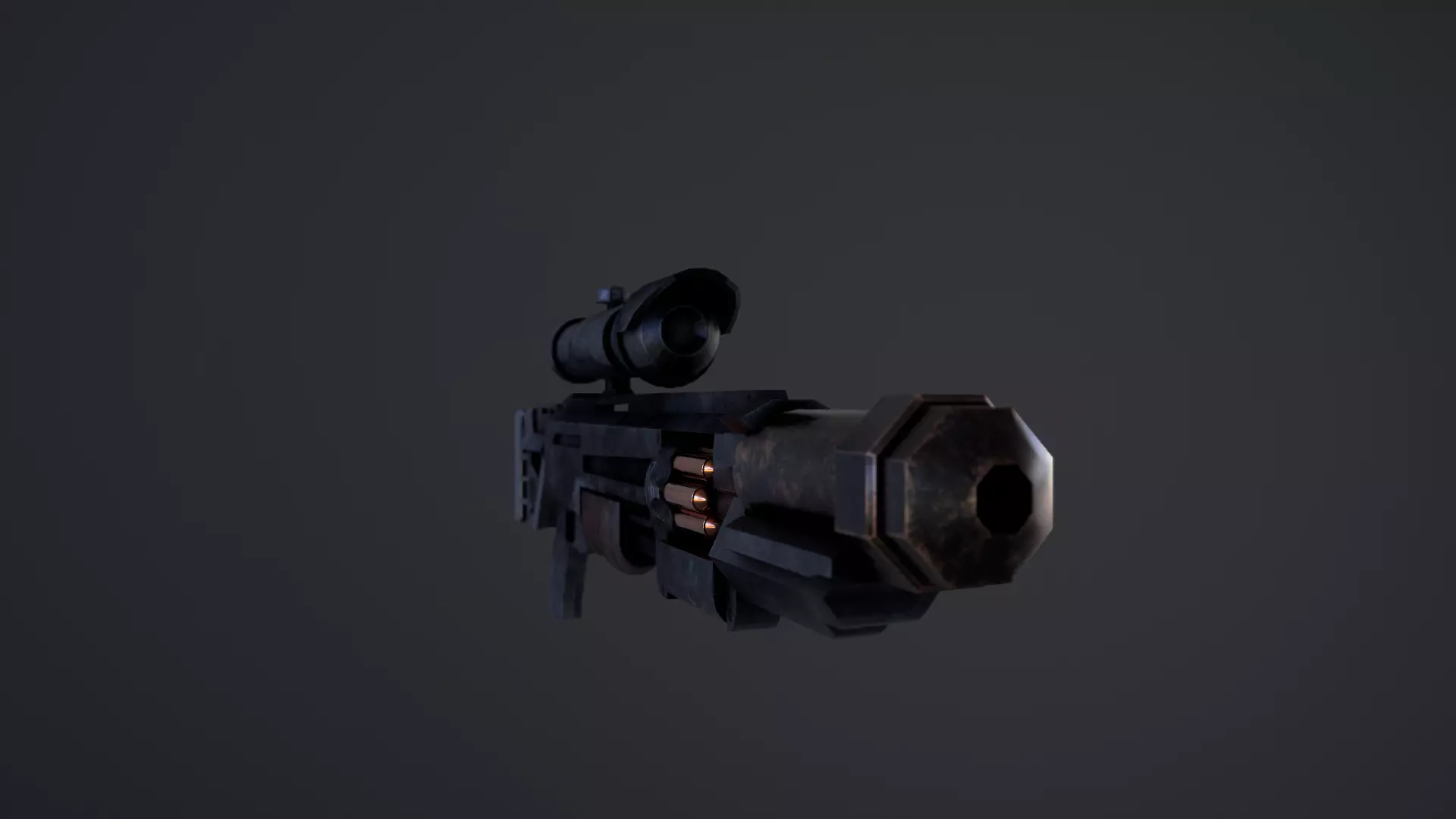 Sci-Fi Shotgun Low-poly 3D model_0