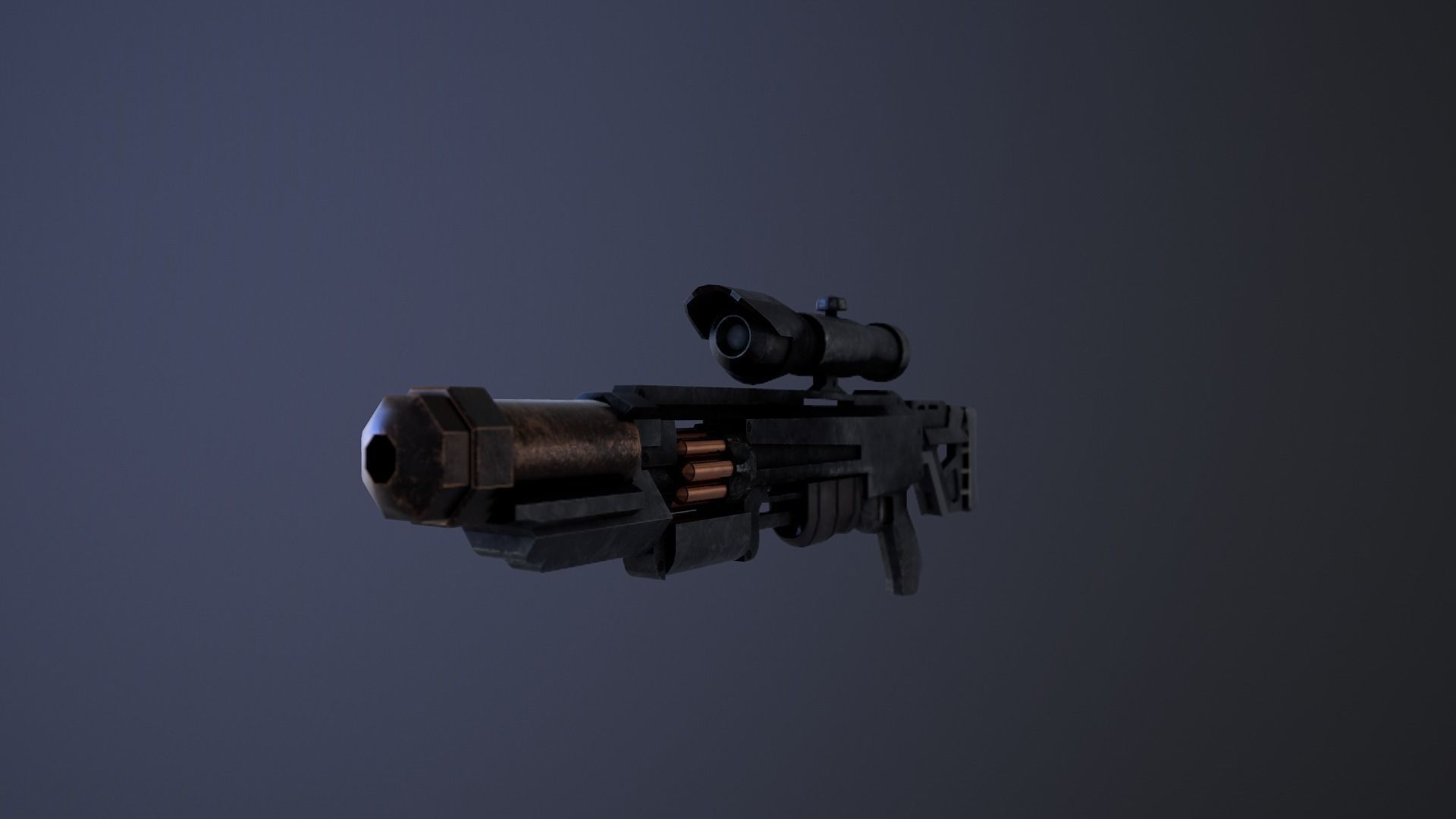 Sci-Fi Shotgun Low-poly 3D model_3