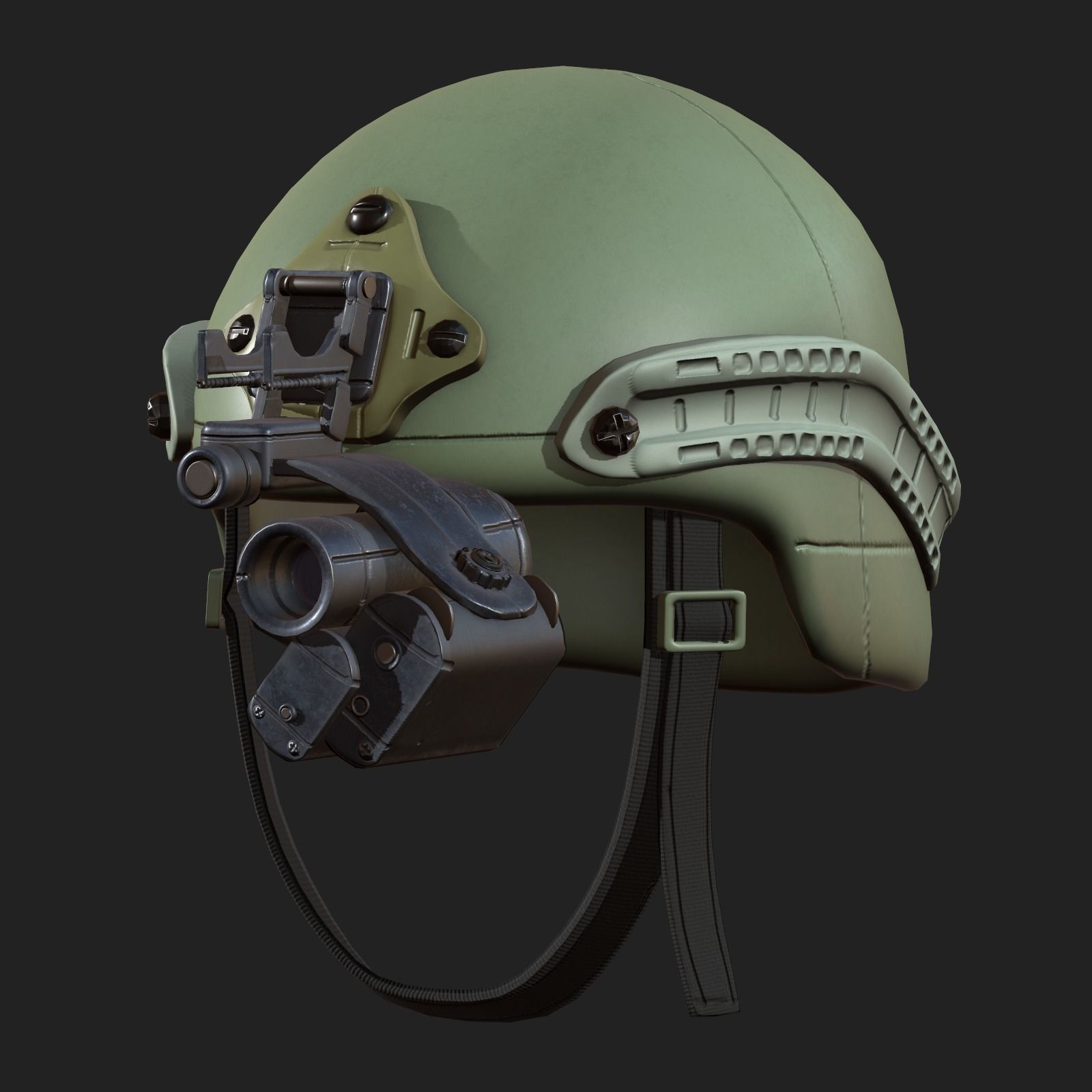 Helmet military combat soldier armor scifi Low-poly 3D model_1