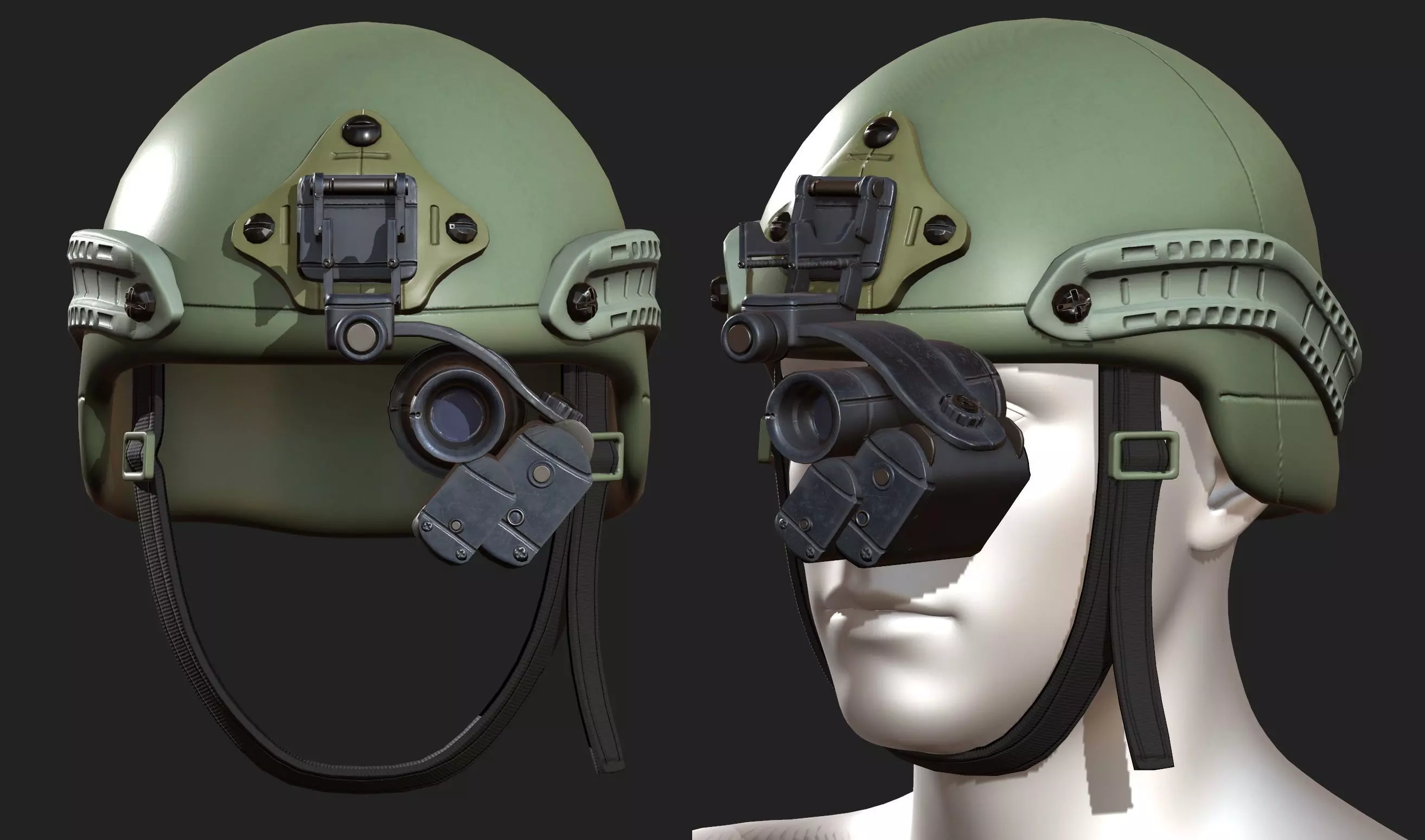 Helmet military combat soldier armor scifi Low-poly 3D model_0