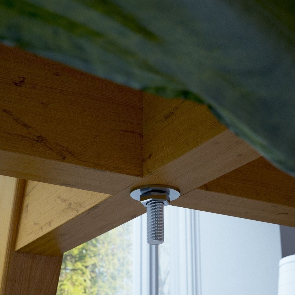 Beech Plywood Stool 3D model_4