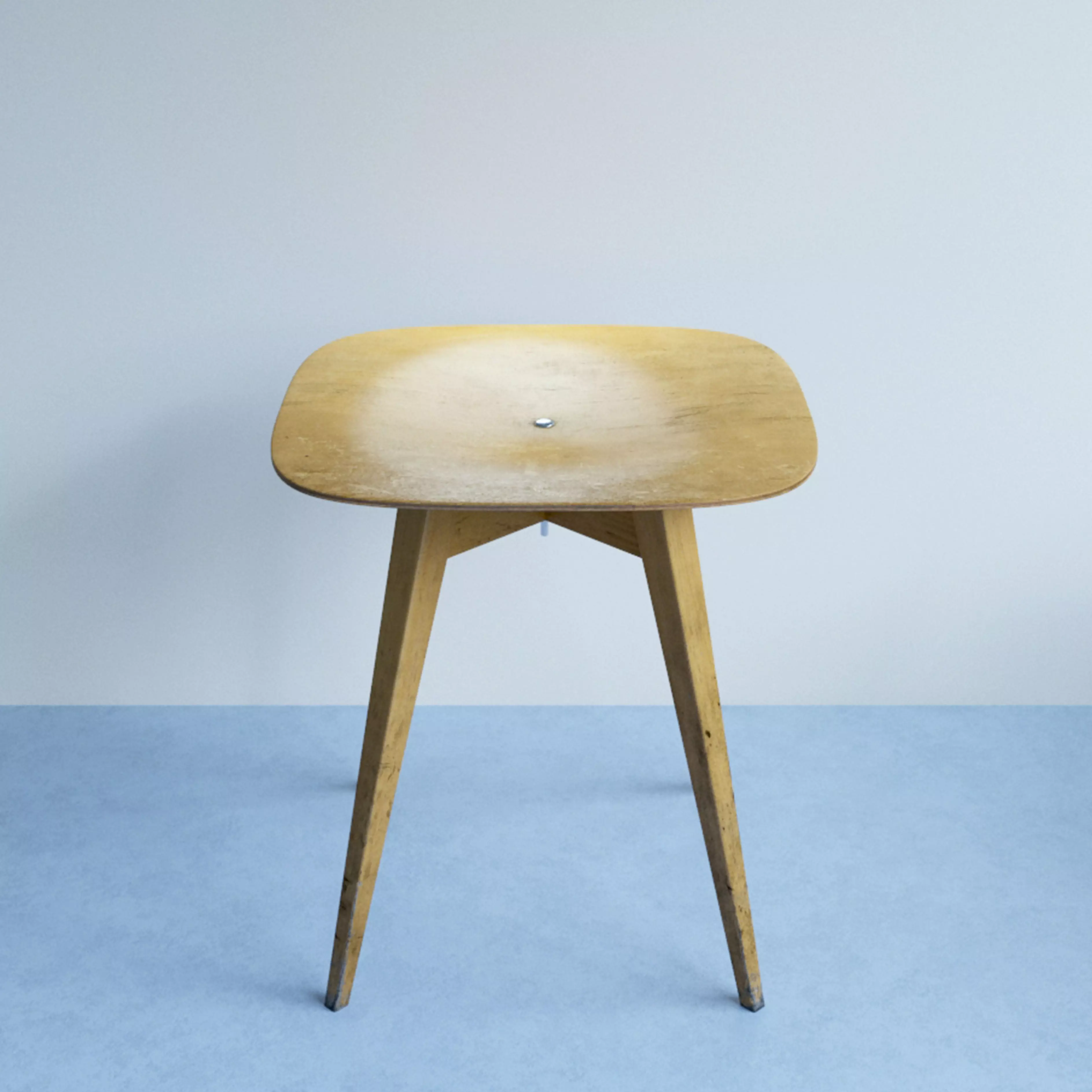 Beech Plywood Stool 3D model_0