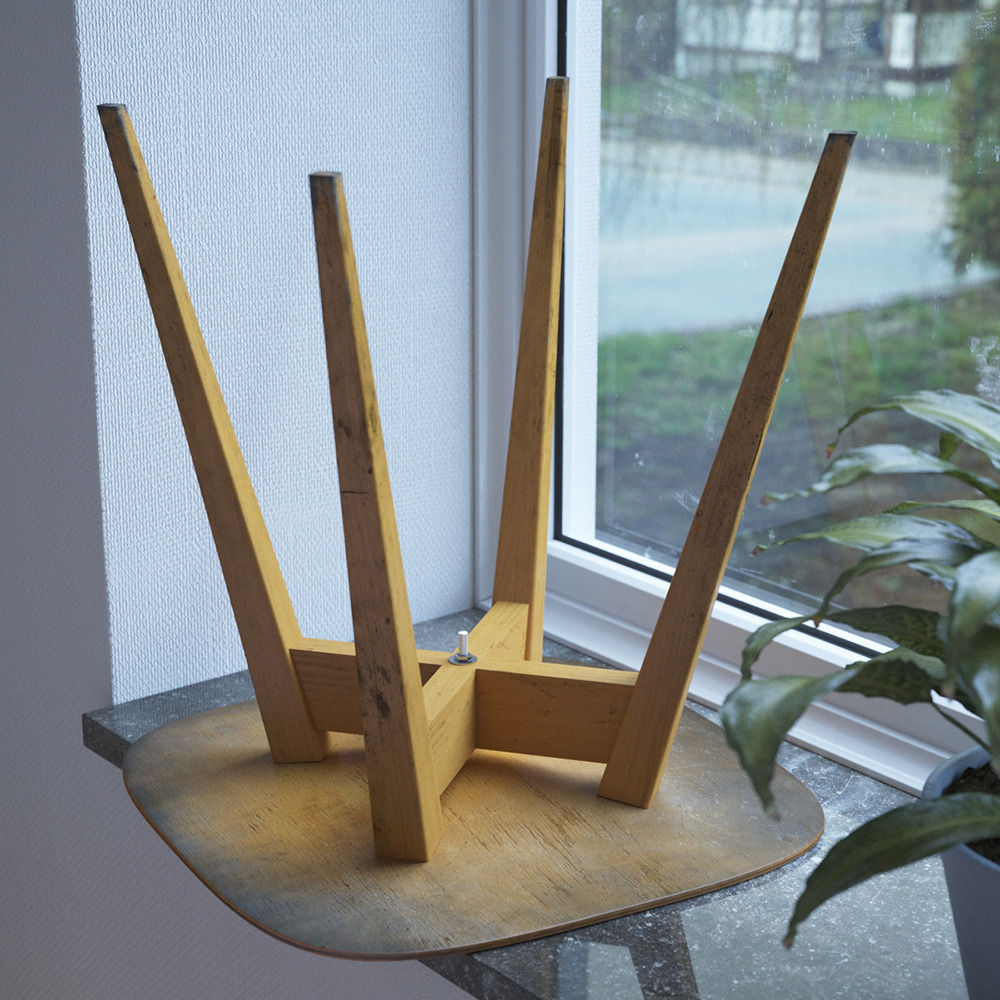 Beech Plywood Stool 3D model_1