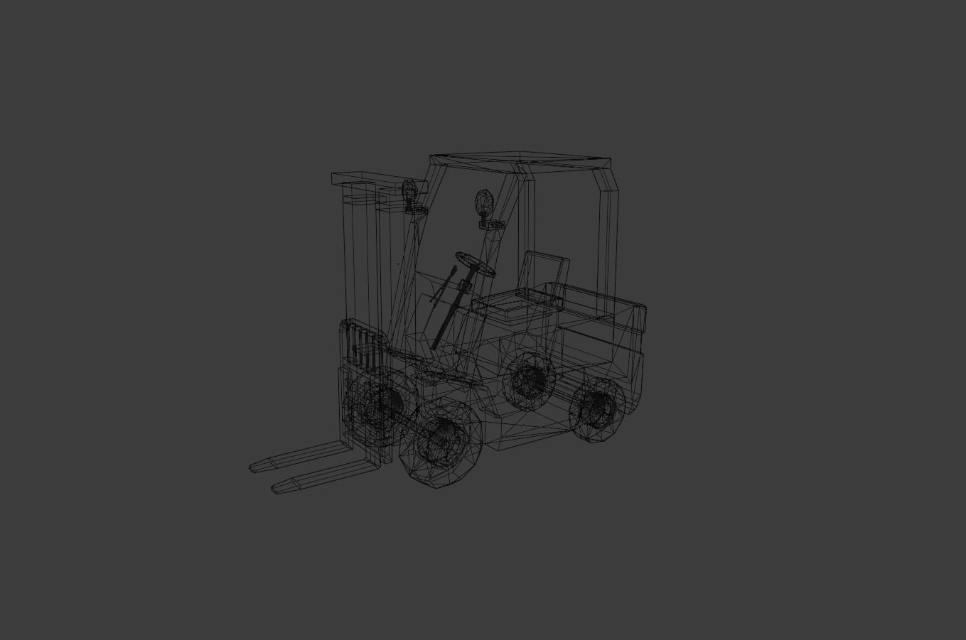 Fork Lift Low-poly 3D model_7