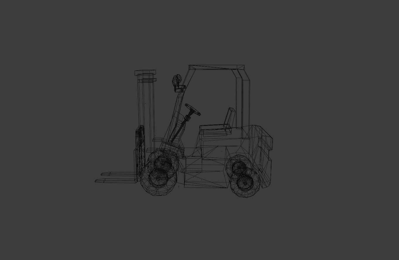 Fork Lift Low-poly 3D model_8
