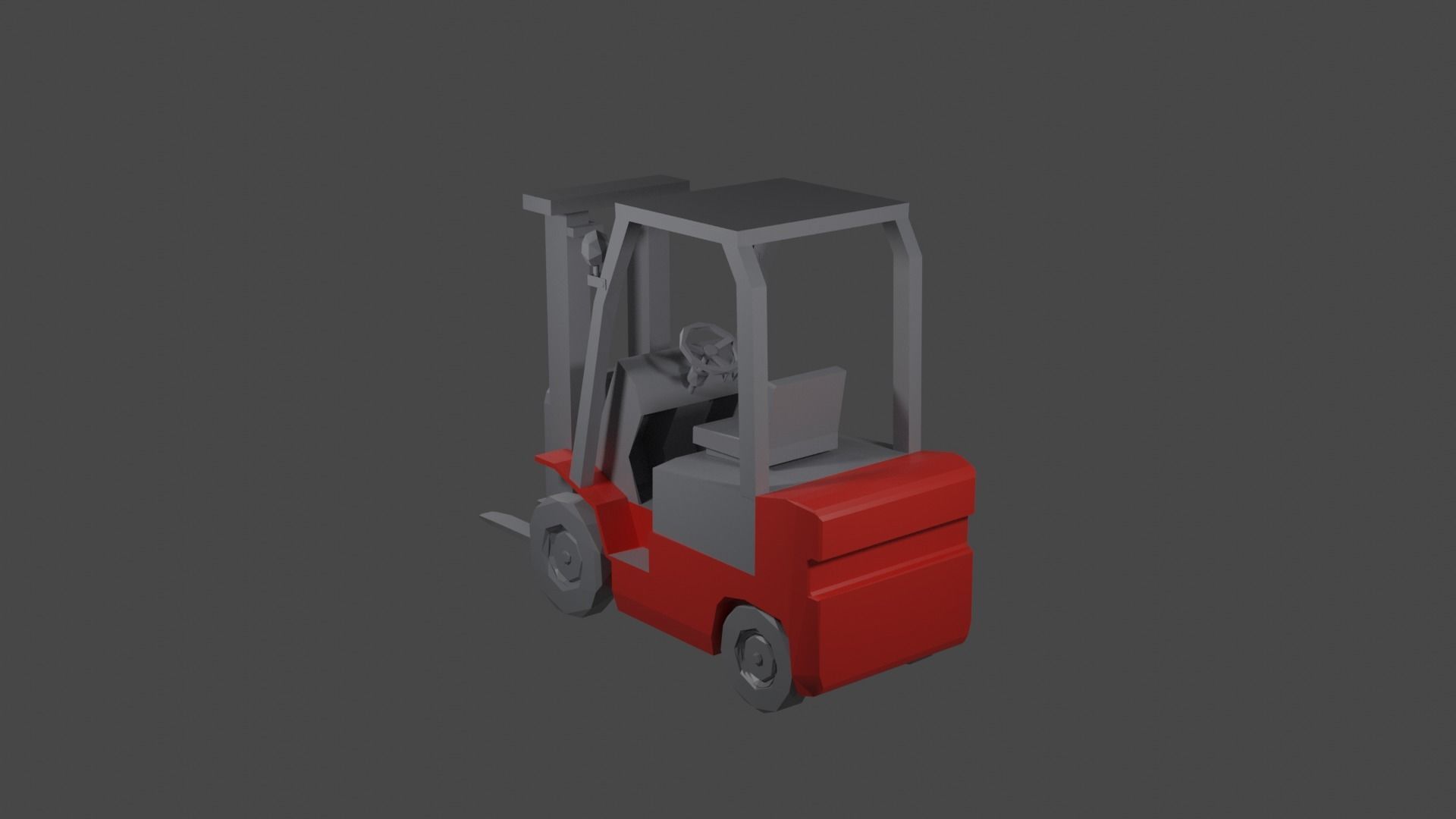 Fork Lift Low-poly 3D model_4