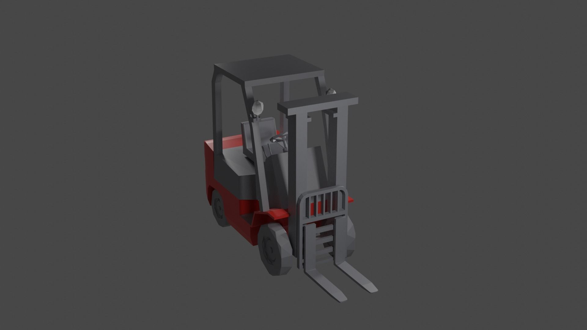 Fork Lift Low-poly 3D model_2