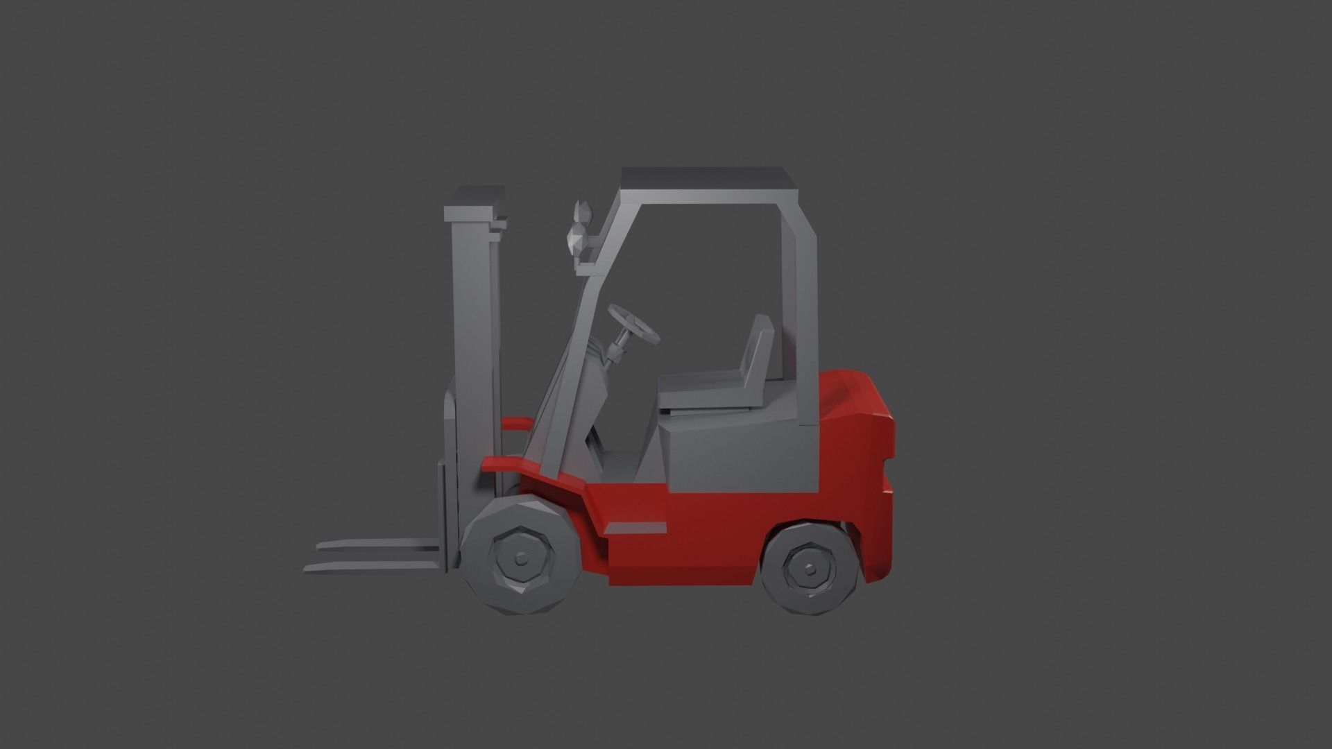 Fork Lift Low-poly 3D model_3