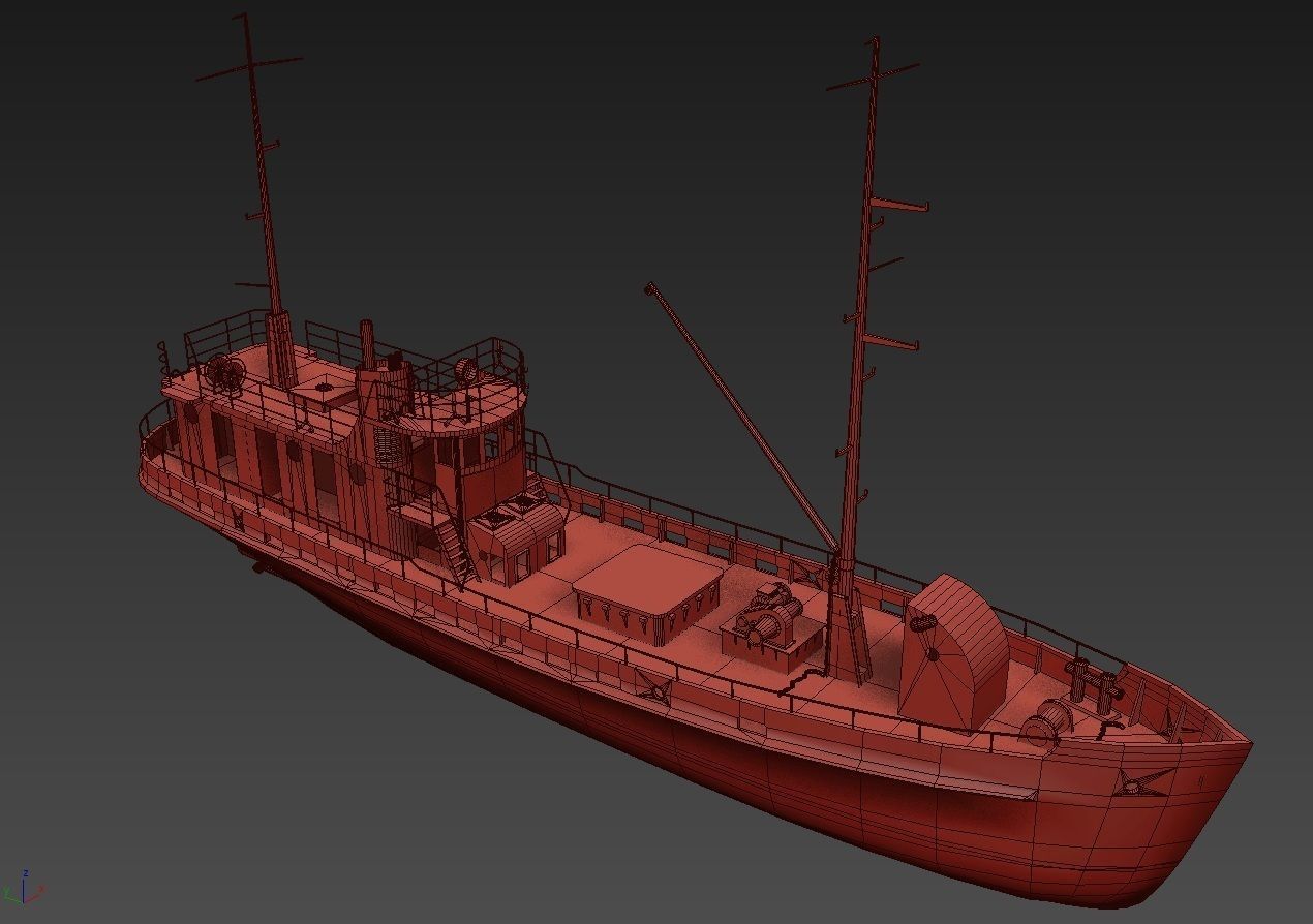 Old Abandoned Rusted Ship2 Low-poly 3D model_16