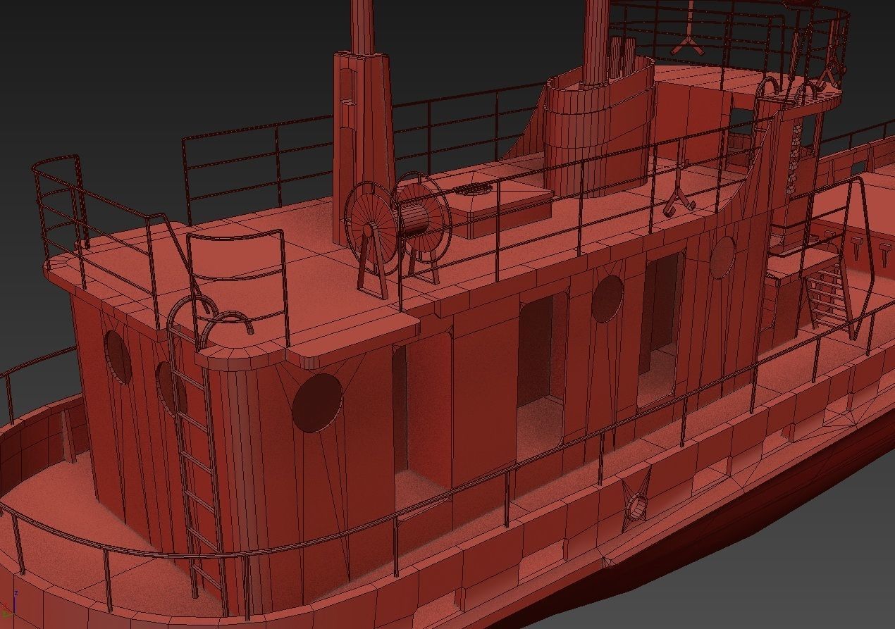 Old Abandoned Rusted Ship2 Low-poly 3D model_21