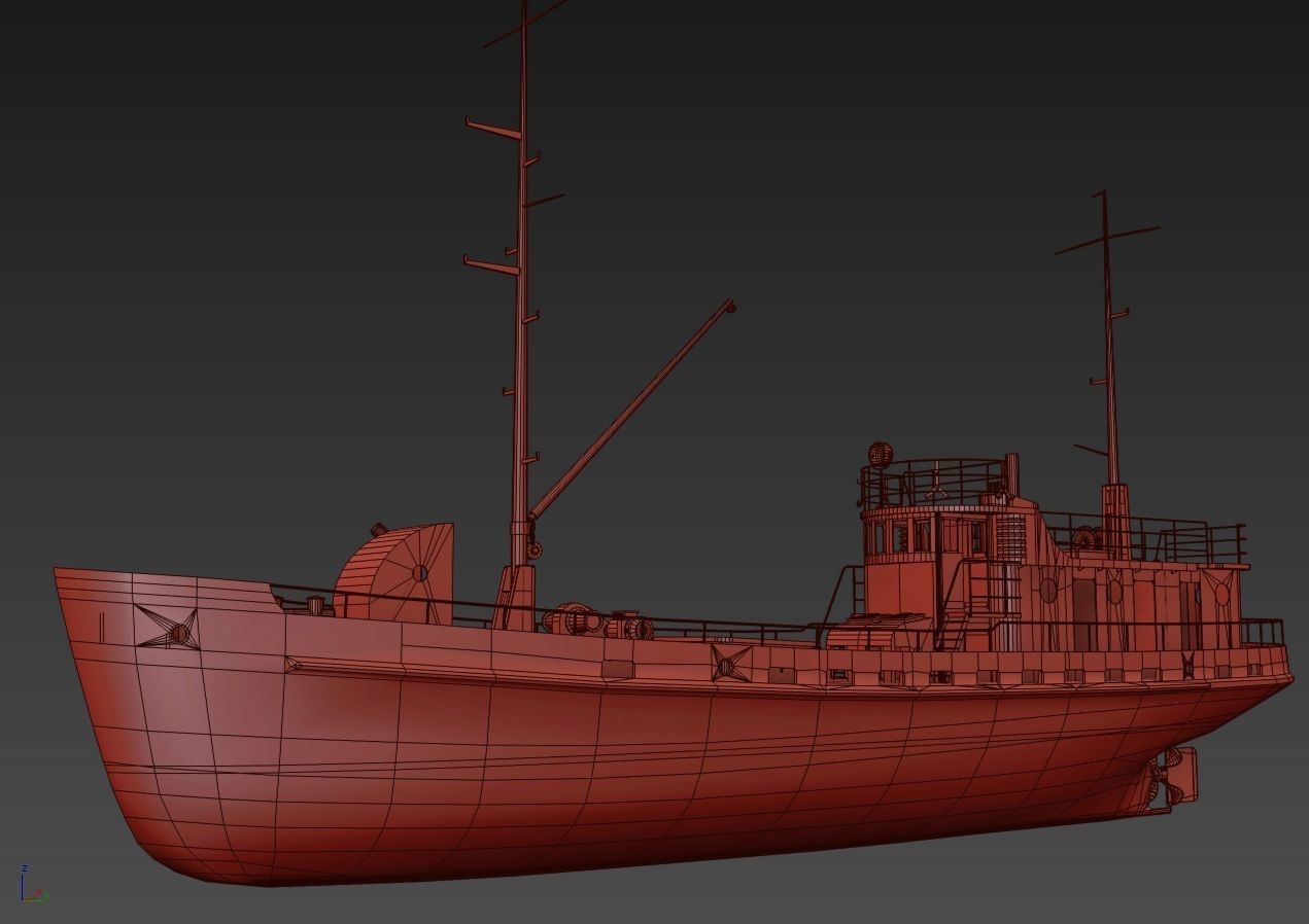 Old Abandoned Rusted Ship2 Low-poly 3D model_23