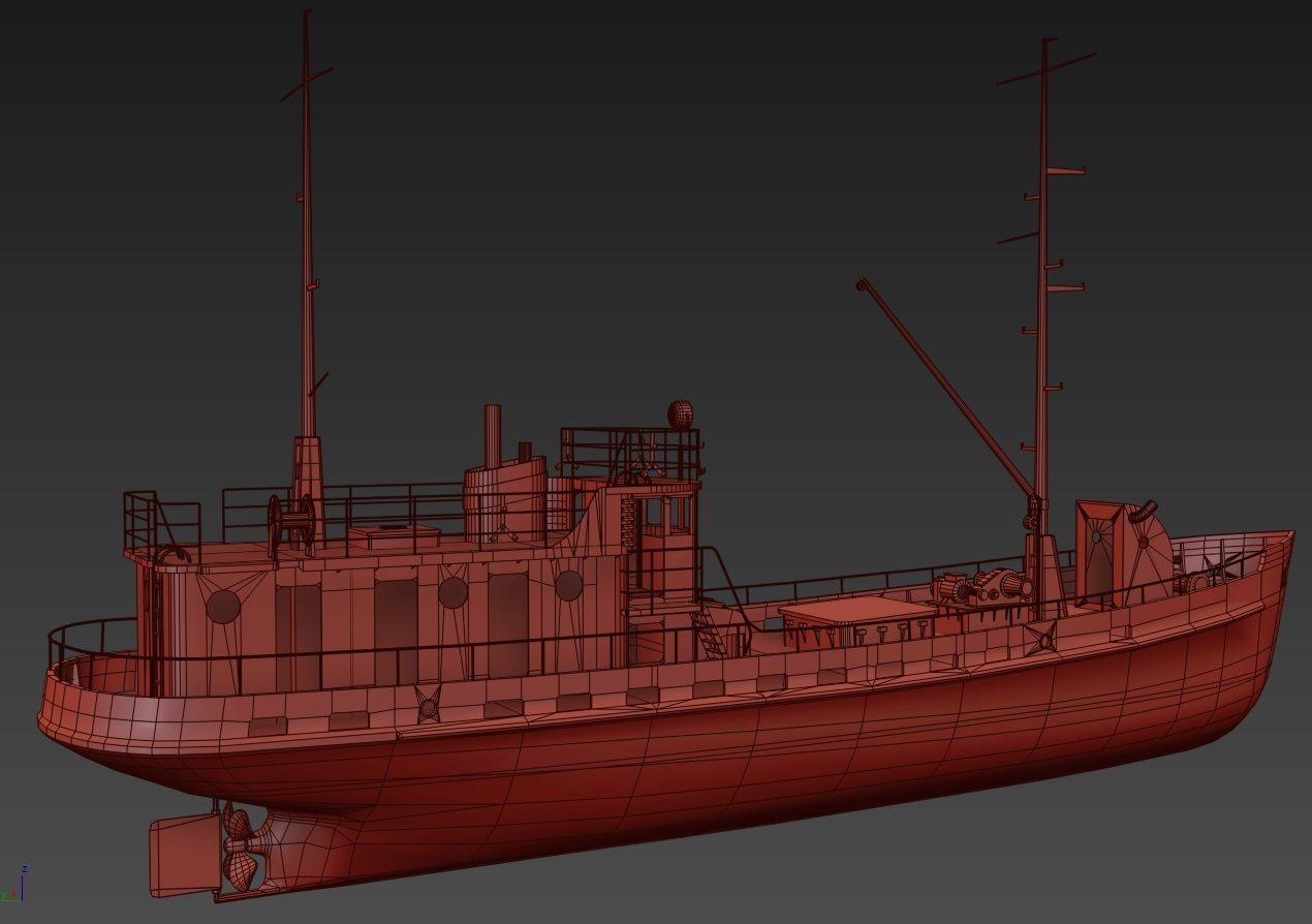 Old Abandoned Rusted Ship2 Low-poly 3D model_12