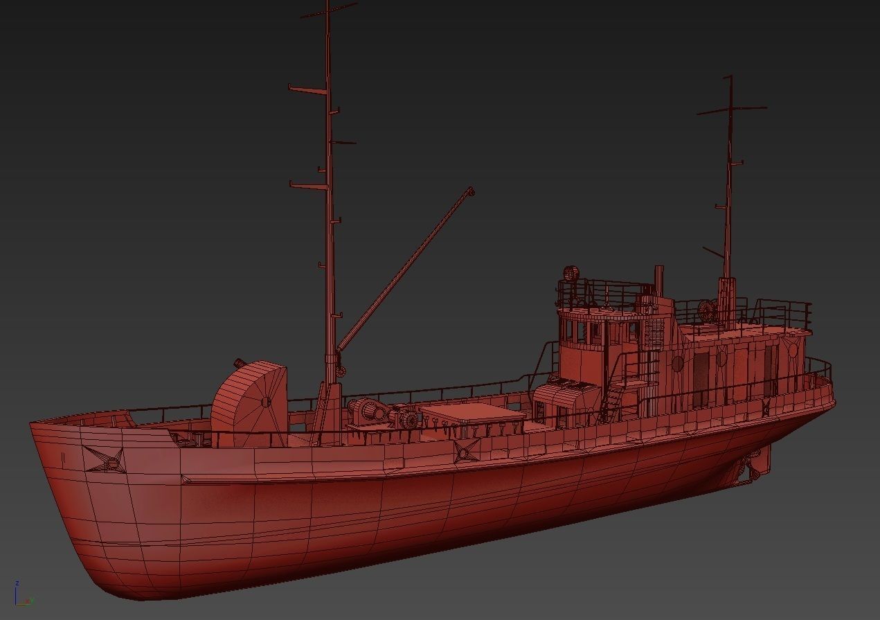 Old Abandoned Rusted Ship2 Low-poly 3D model_15
