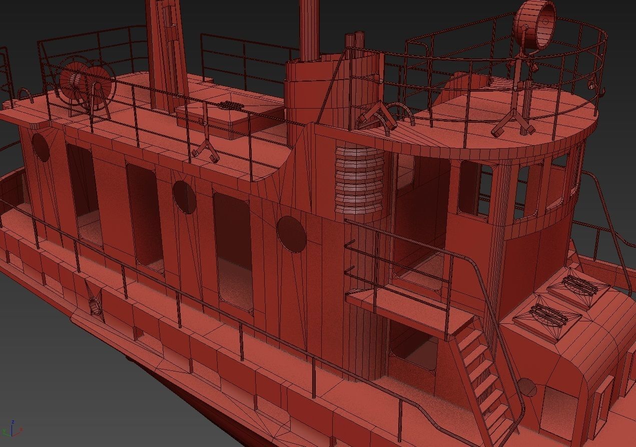 Old Abandoned Rusted Ship2 Low-poly 3D model_18