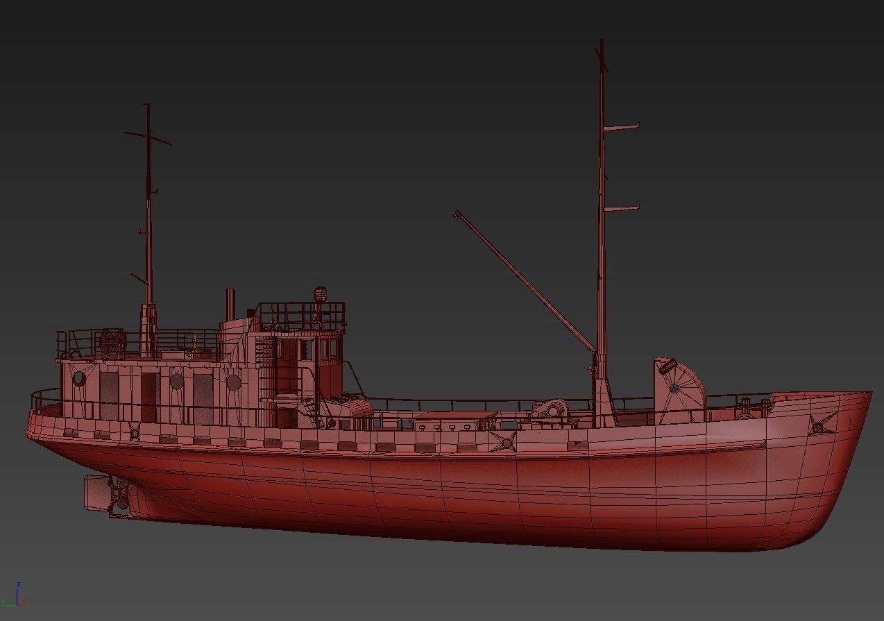Old Abandoned Rusted Ship2 Low-poly 3D model_11