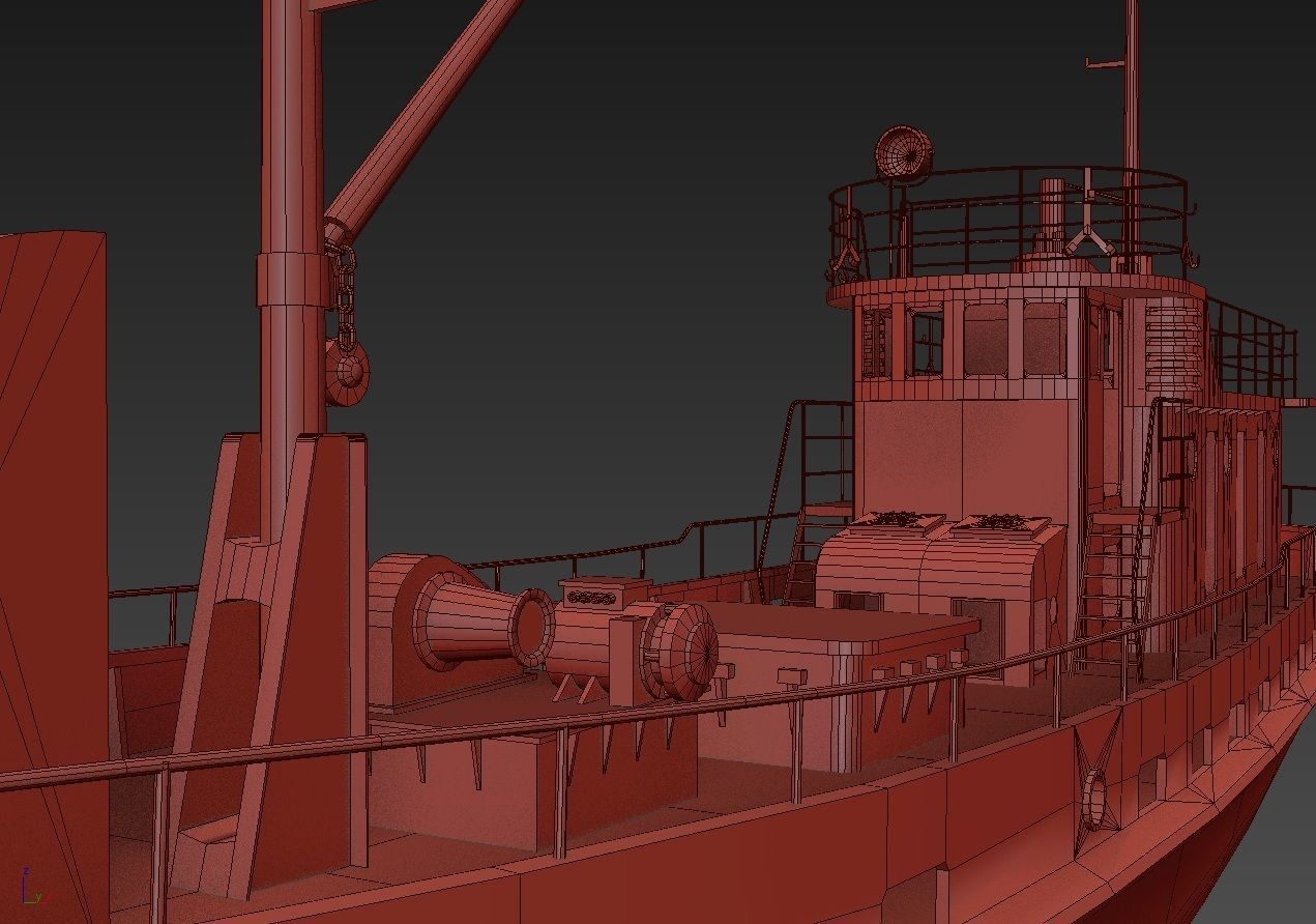 Old Abandoned Rusted Ship2 Low-poly 3D model_20