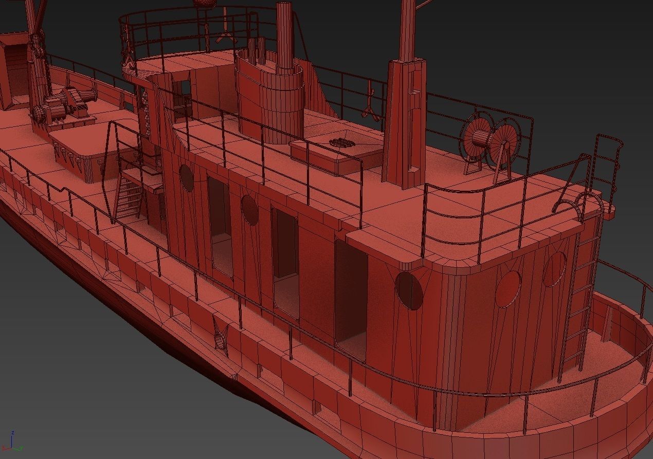 Old Abandoned Rusted Ship2 Low-poly 3D model_22