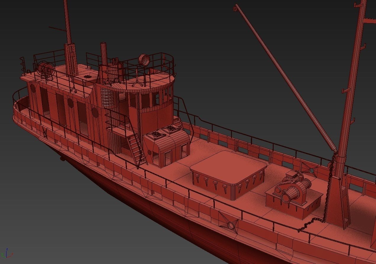 Old Abandoned Rusted Ship2 Low-poly 3D model_17