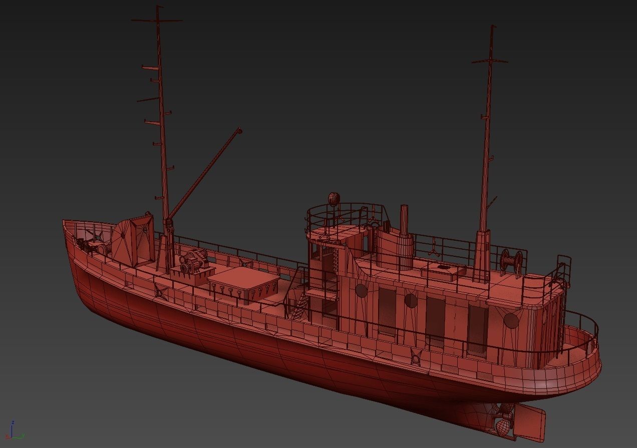 Old Abandoned Rusted Ship2 Low-poly 3D model_14