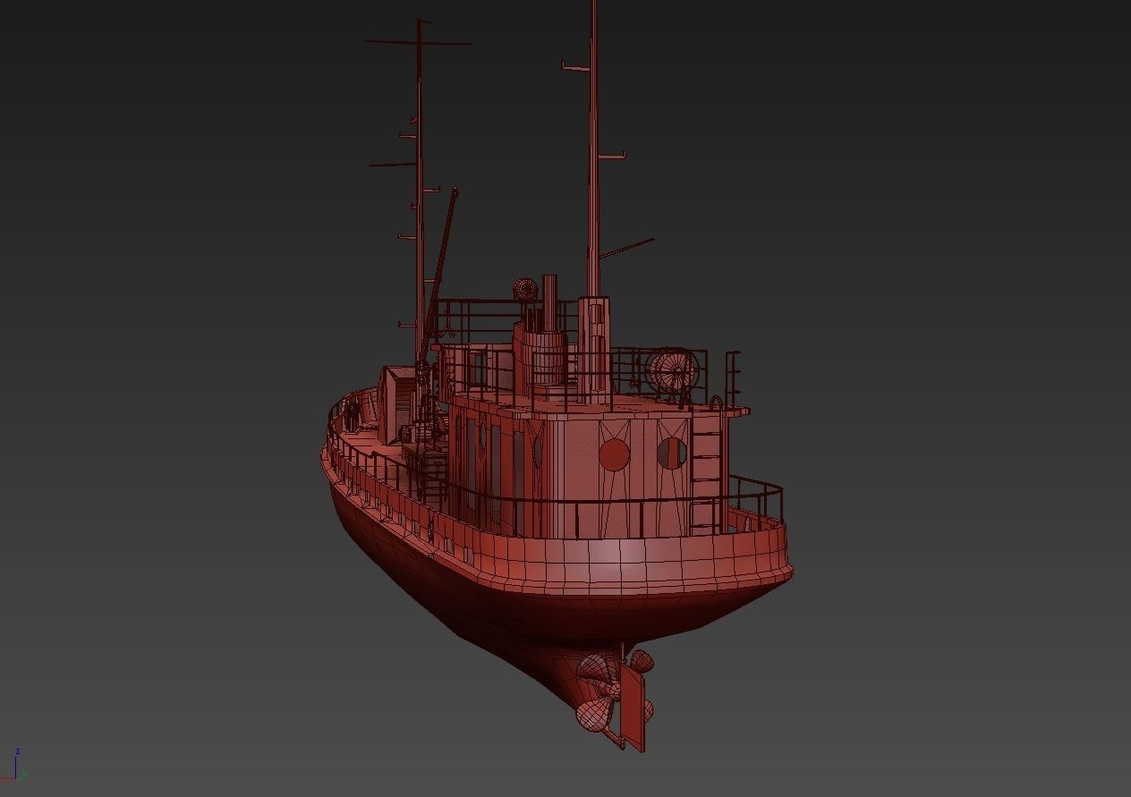 Old Abandoned Rusted Ship2 Low-poly 3D model_13