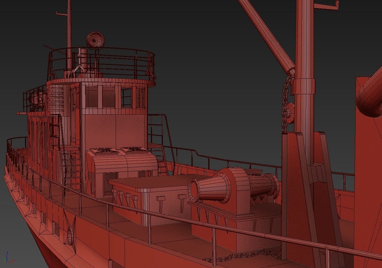 Old Abandoned Rusted Ship2 Low-poly 3D model_19