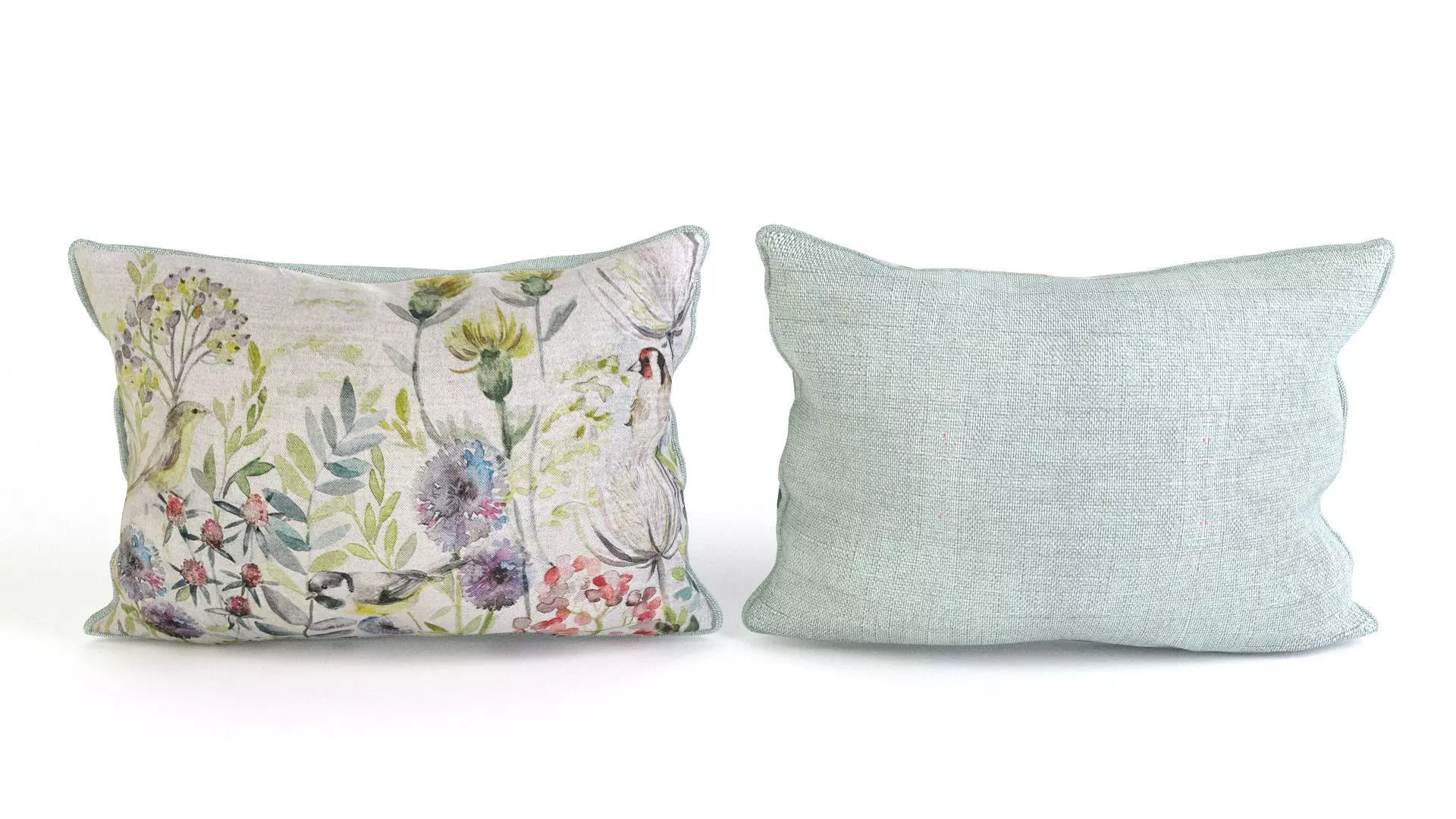 Voyage Cushion - Morning Chorus -Piped Pillow 3D model