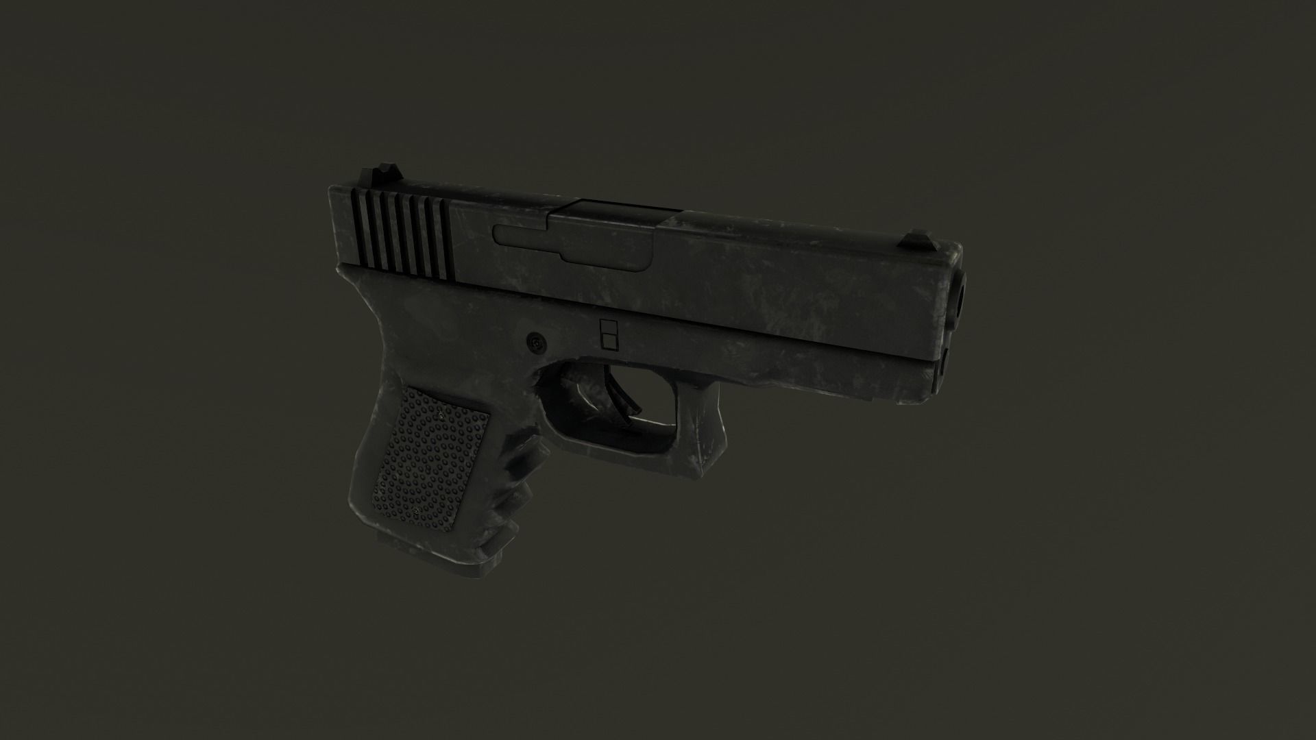 Glock pistol Low-poly 3D model_9