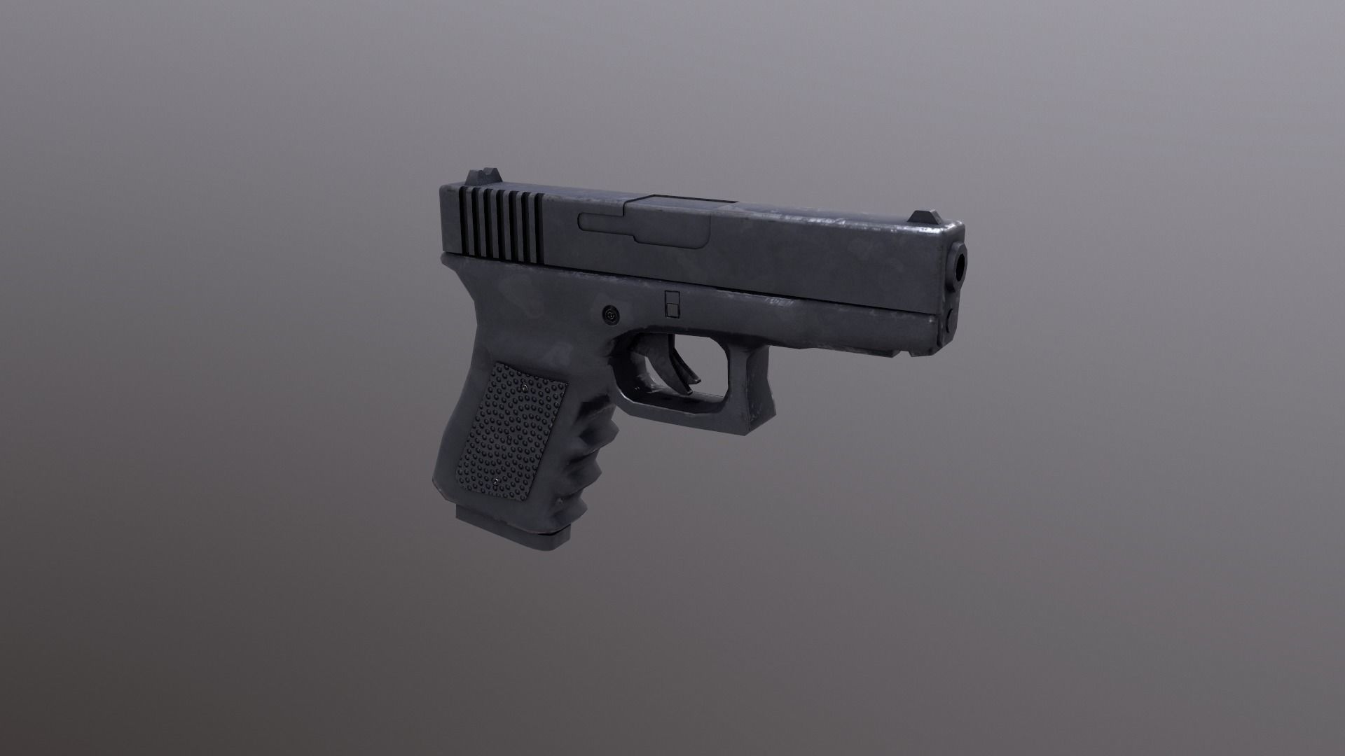Glock pistol Low-poly 3D model_3