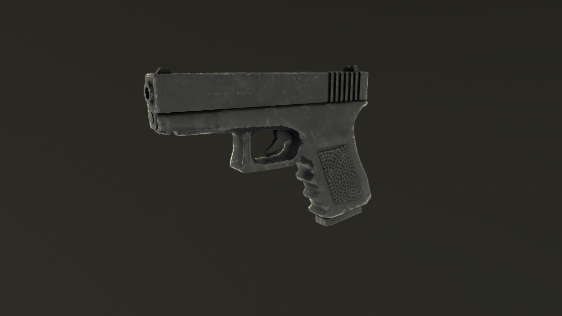 Glock pistol Low-poly 3D model_10