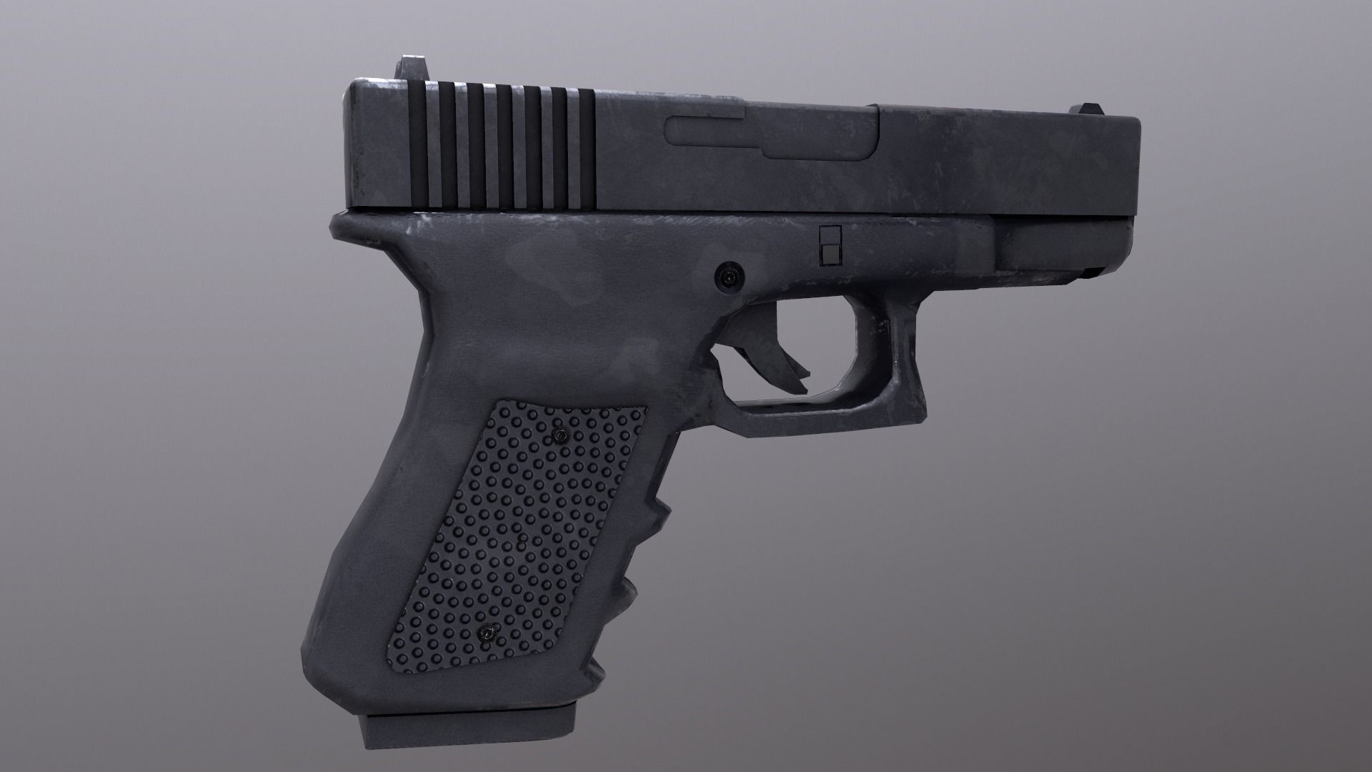 Glock pistol Low-poly 3D model_5