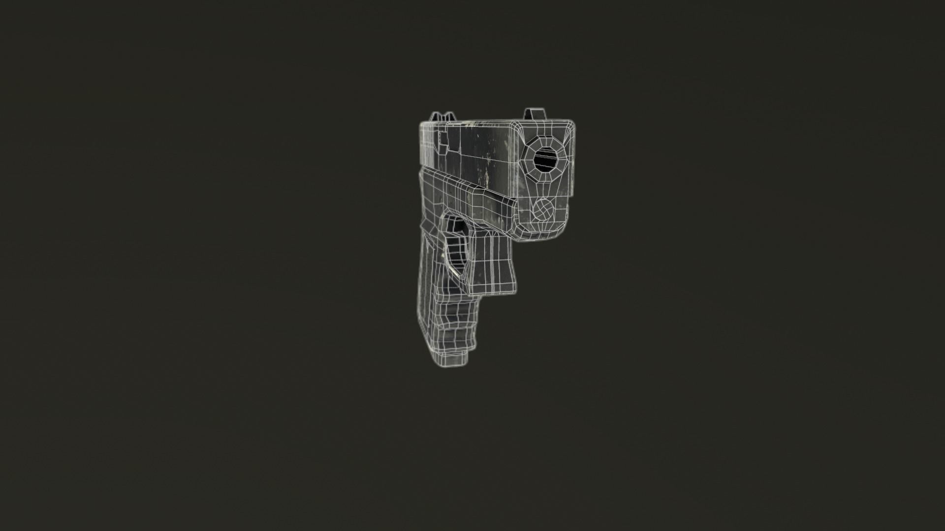 Glock pistol Low-poly 3D model_14