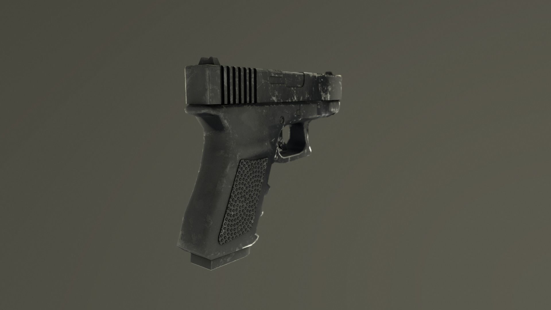 Glock pistol Low-poly 3D model_8