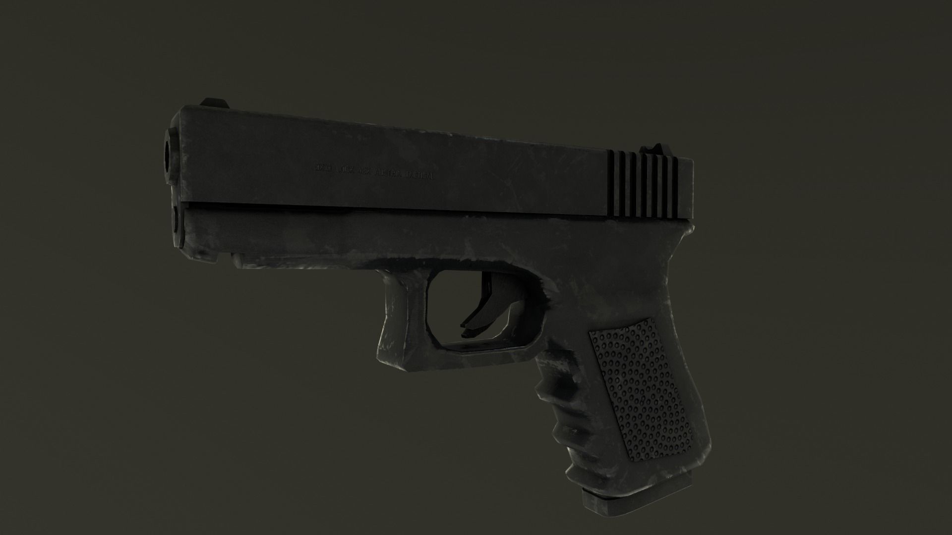 Glock pistol Low-poly 3D model_11