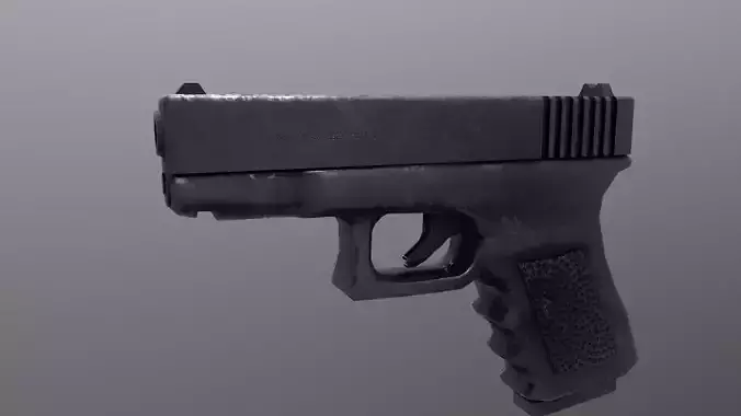 Glock pistol Low-poly 3D model