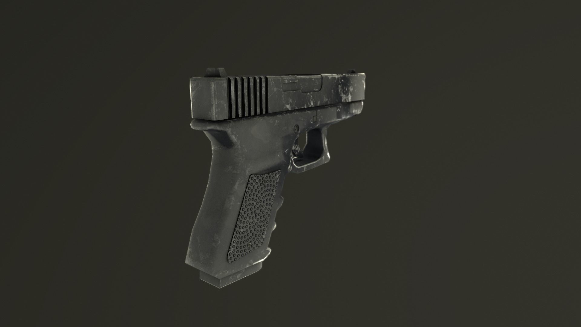 Glock pistol Low-poly 3D model_7