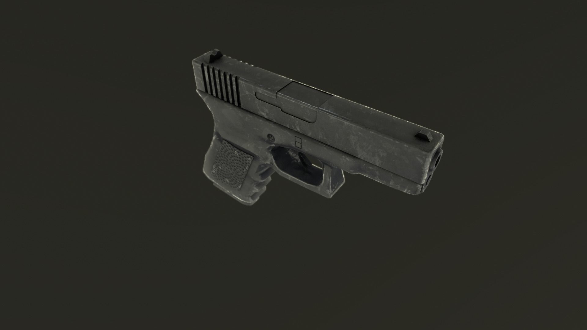 Glock pistol Low-poly 3D model_6