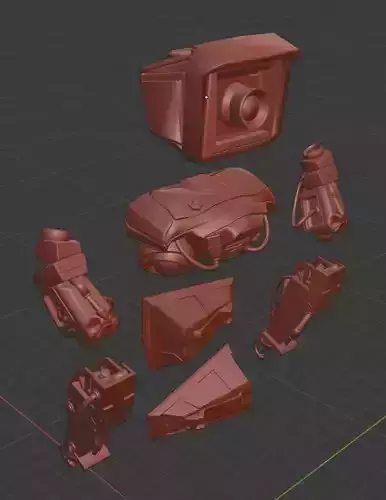 Mech Robot Kitbash - Tech kit - Robot camera - sci-fi 3D model