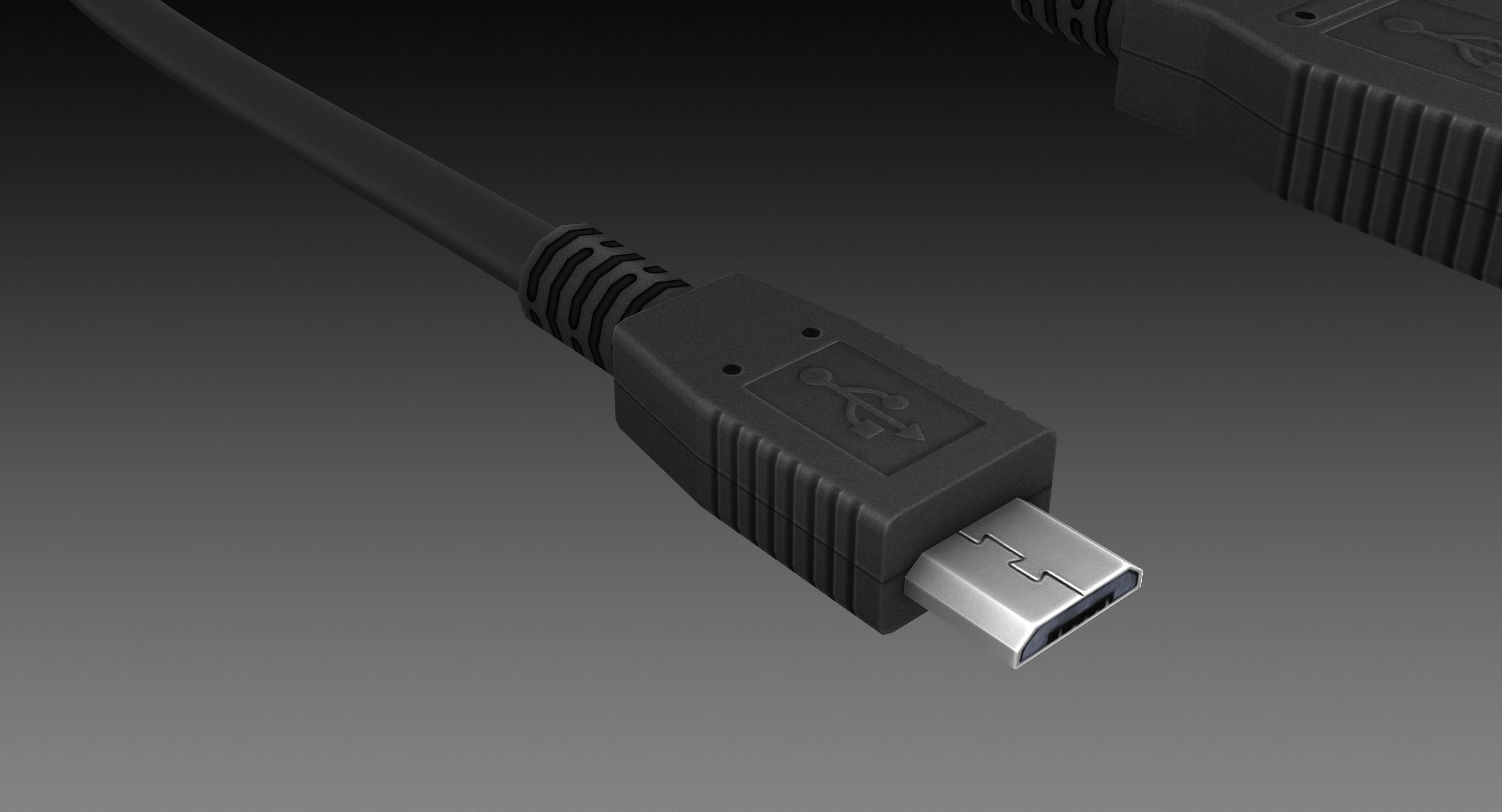USB Connectors Low-poly 3D model_3