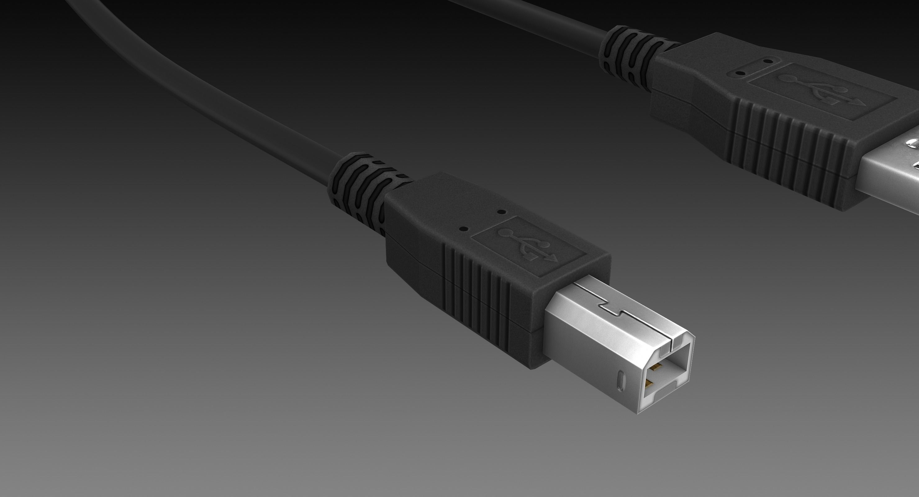 USB Connectors Low-poly 3D model_6