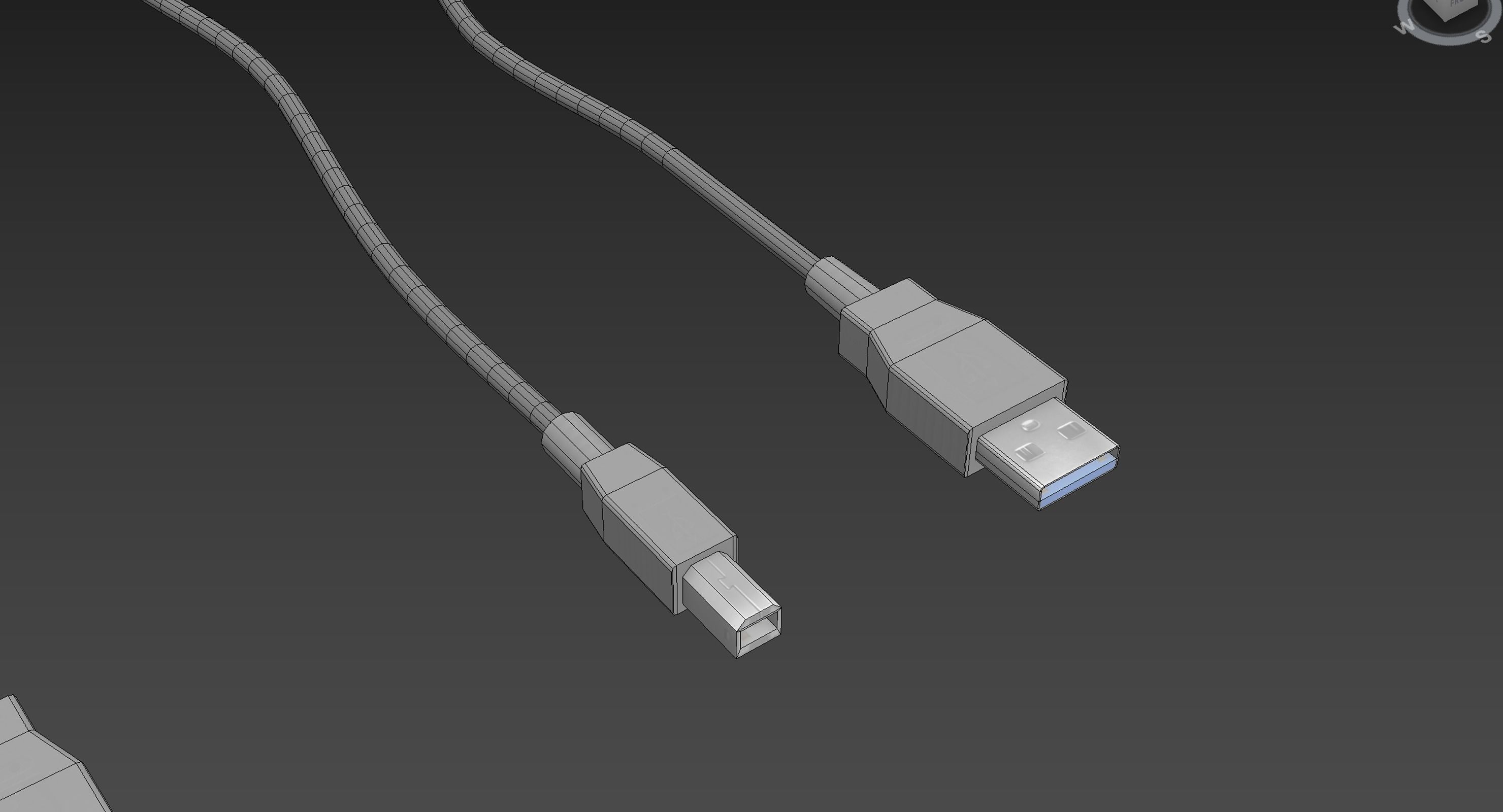 USB Connectors Low-poly 3D model_7