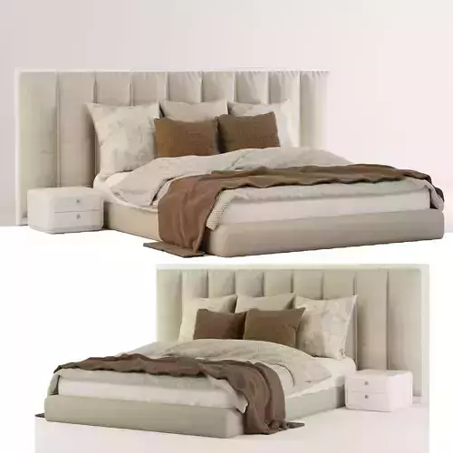 bed 3dmodel upholstered with drawers