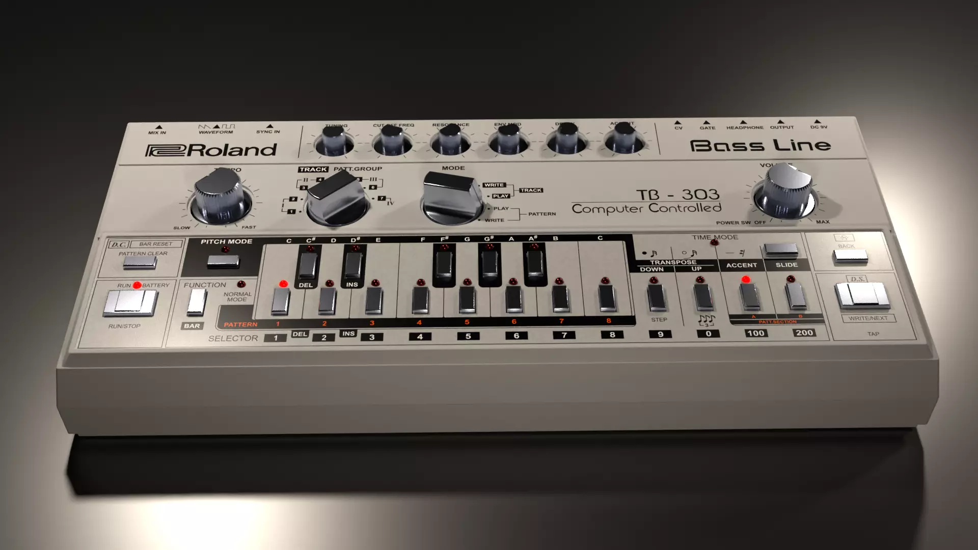 ROLAND TB-303 BassLine synthesizer 3D model
