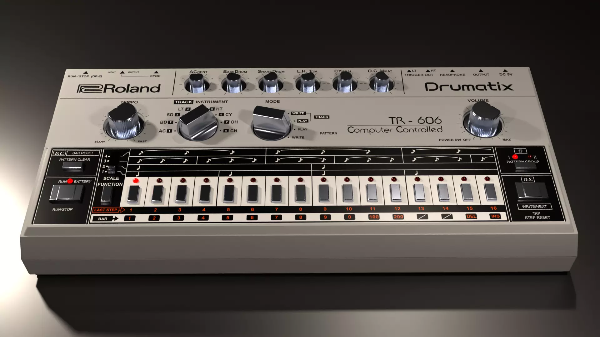 ROLAND TR-606 Drumatix synthesizer 3D model