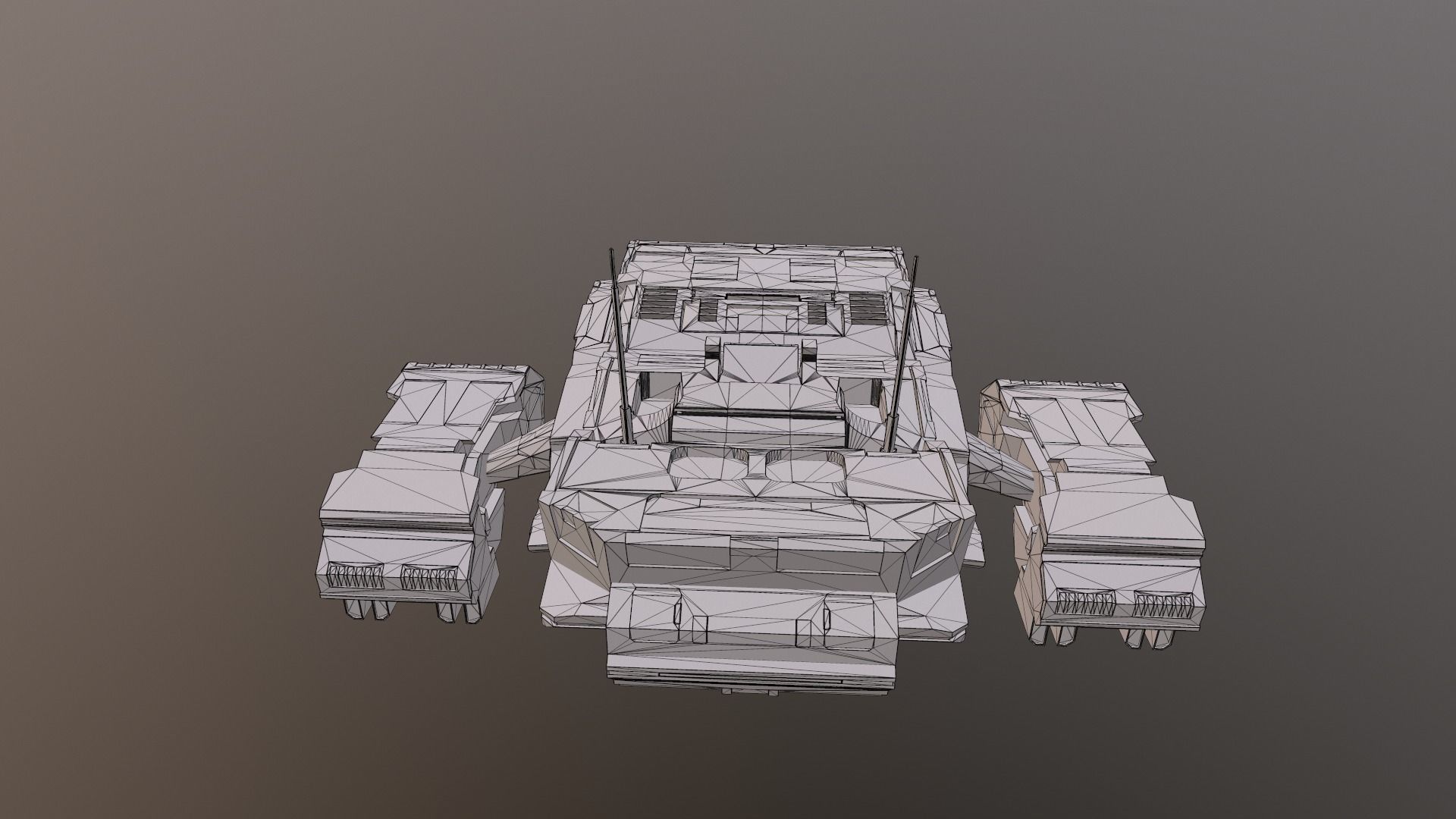 SciFi Spaceship  Low-poly 3D model_25