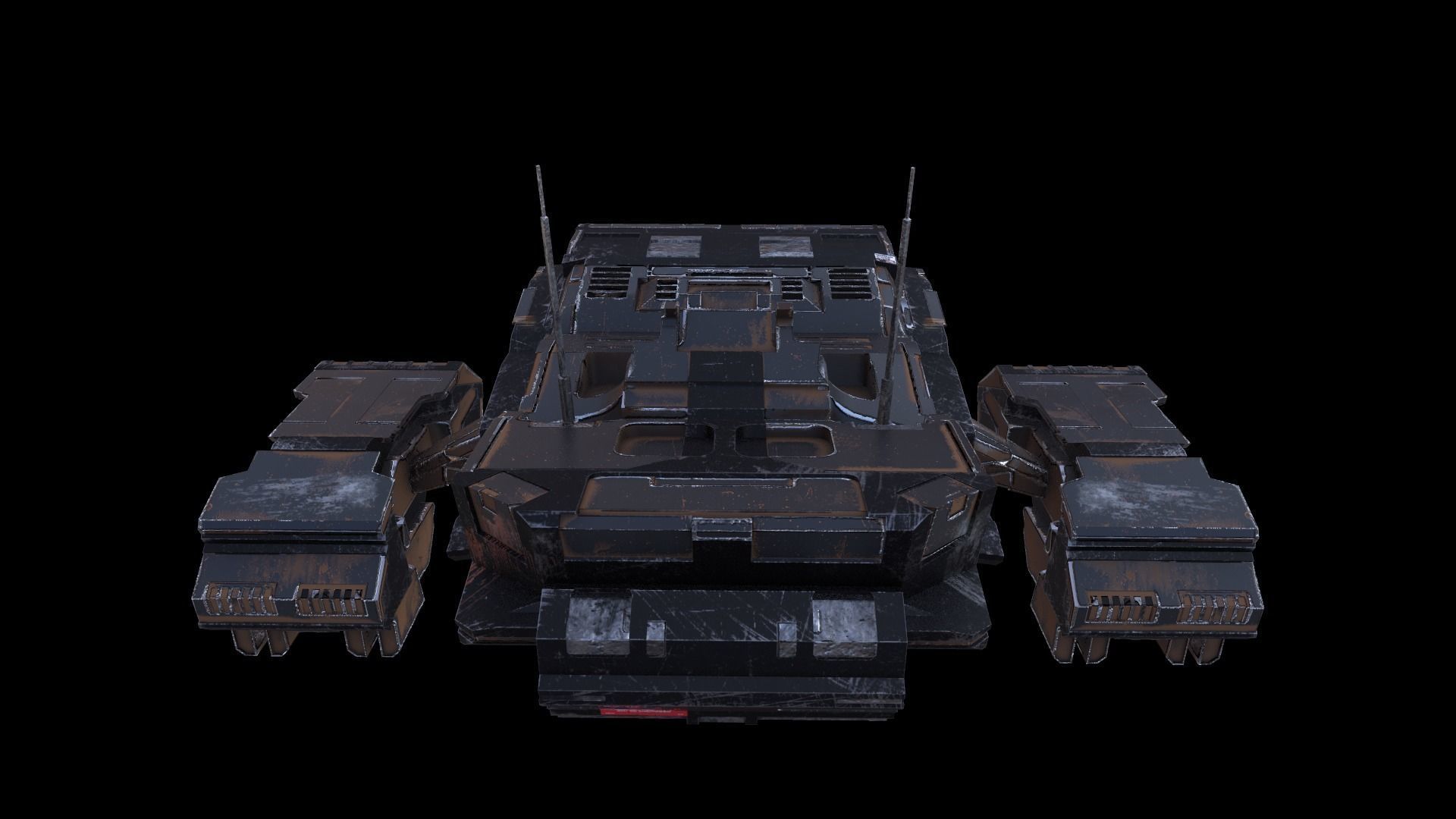 SciFi Spaceship  Low-poly 3D model_10